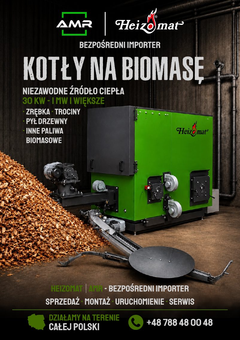 Okładka katalogu kotłów na biomasę Heizomat